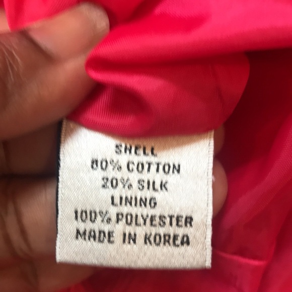 Talbots Pink Jacquard Sheath Cotton/Silk Dress with Gold Metal Accents Waist-4 - Picture 8 of 11